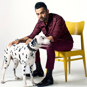 Virat Kohli with his Pet Dog